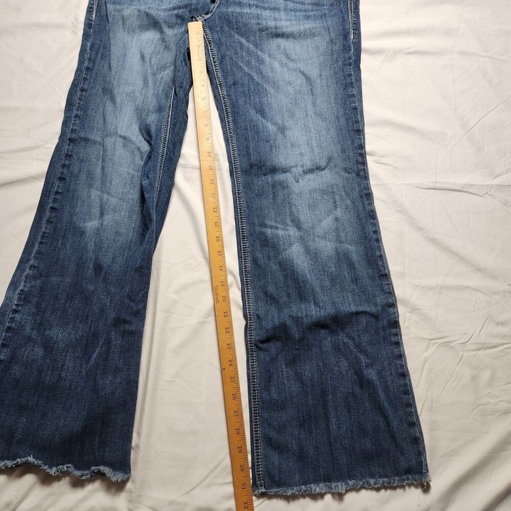 Ariat Womens 33R Natalia Wide Leg Denim Trouser Frayed Hem Jeans - Picture 12 of 13